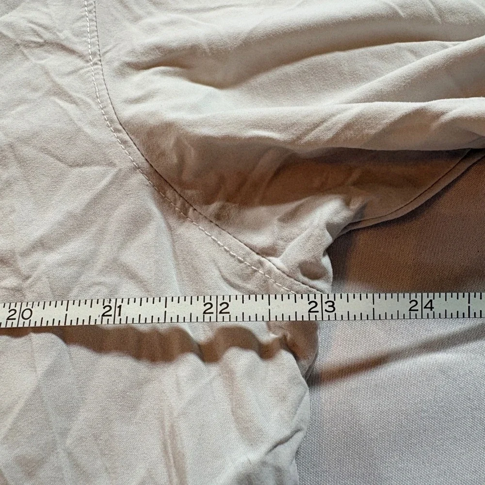 The North Face Shirt Mens Large Tan Nylon Short Sleeve Button Down Hiking Shirt